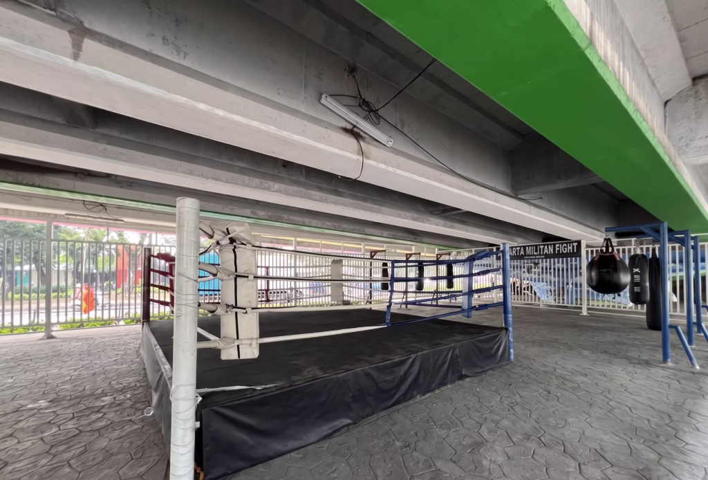 Kolong Fly Over Pasar Rebo, dijadikan Arena Tinju & Skatepark Gemini Generated Image rl11tjrl11tjrl11